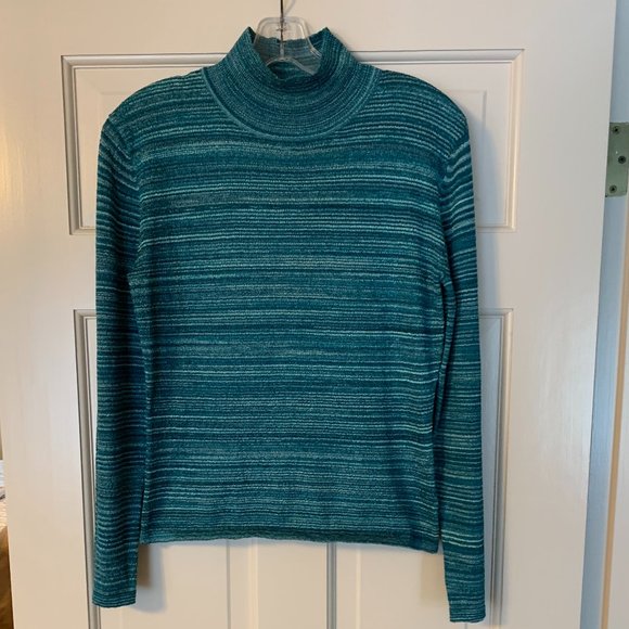2/$20 - Teal Blue Marled look Mock Turtleneck Sweater - Picture 1 of 6